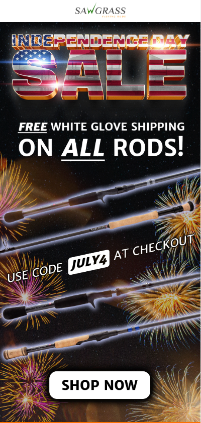 4th of July Fishing Rod Sale